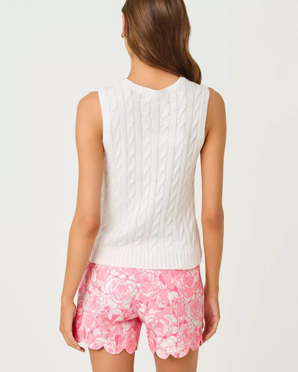 Brockton Crew Neck Sweater Tank - Resort White