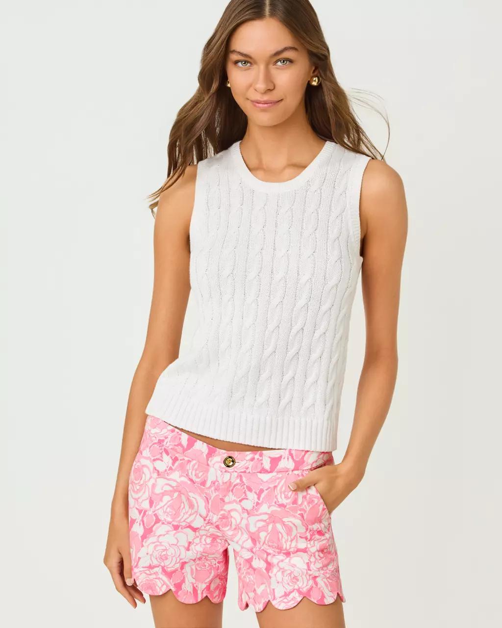 Brockton Crew Neck Sweater Tank - Resort White