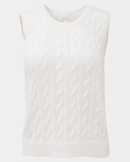 Brockton Crew Neck Sweater Tank - Resort White