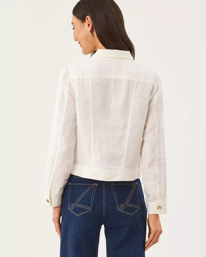Seaspray Linen Jacket - Resort White
