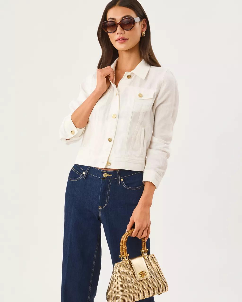 Seaspray Linen Jacket - Resort White