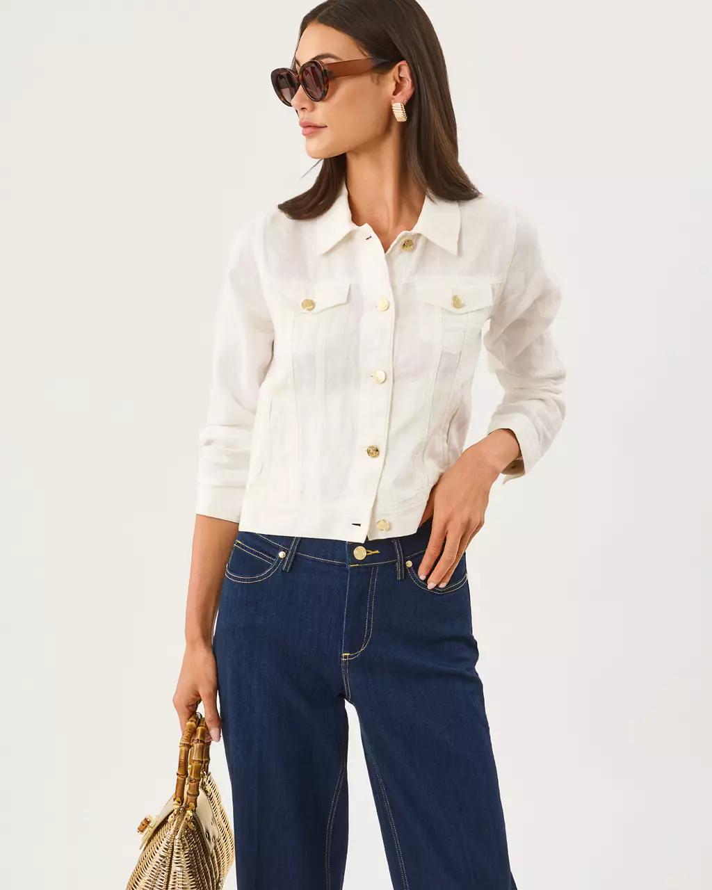 Seaspray Linen Jacket - Resort White
