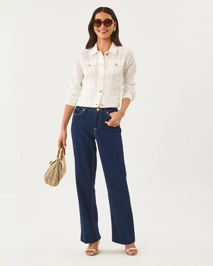 Seaspray Linen Jacket - Resort White