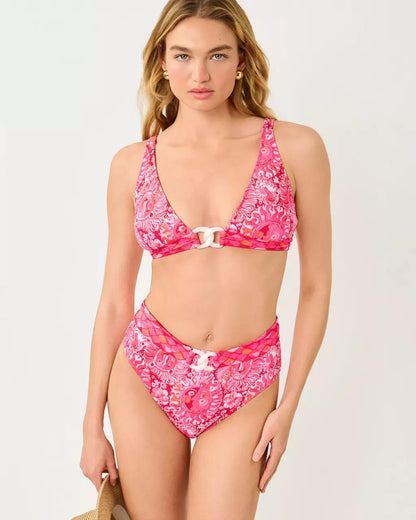 Lyall High Waisted Bikini Bottom - Paradise Punch