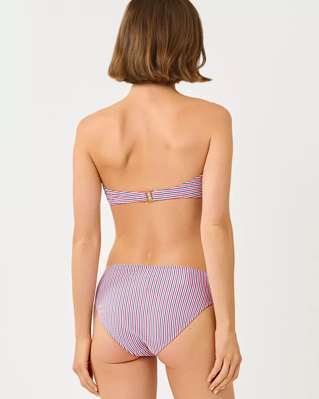 Melita Bandeau Swim Top - Resort White X Paradise Punch X Starligh