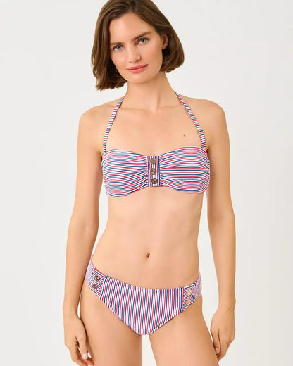 Melita Bandeau Swim Top - Resort White X Paradise Punch X Starligh
