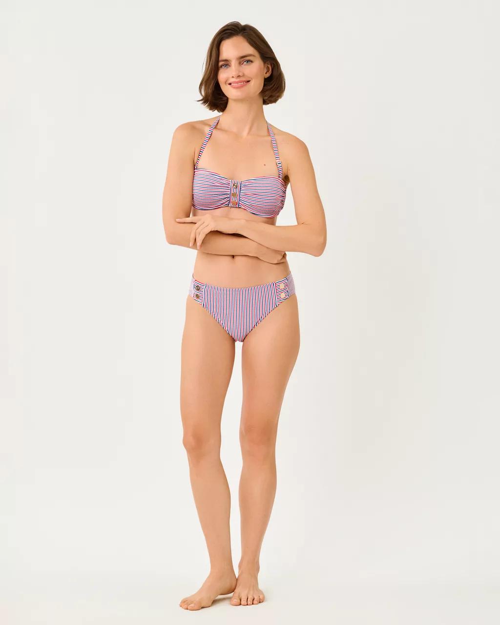Melita Bandeau Swim Top - Resort White X Paradise Punch X Starligh