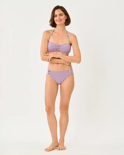 Melita Bandeau Swim Top - Resort White X Paradise Punch X Starligh