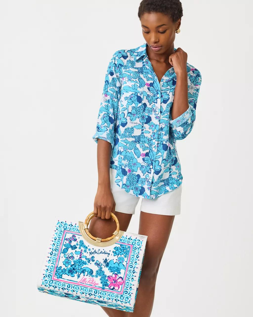 Oasis Canvas Tote - Capri Blue