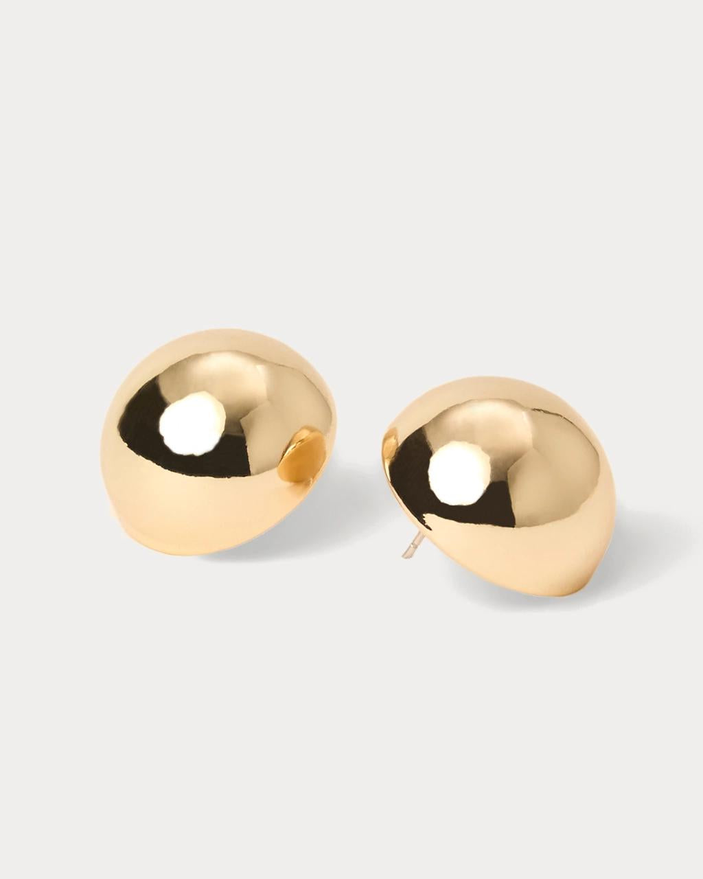 Etta Stud Earrings - Gold Metallic