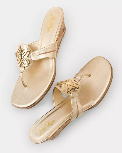 The Lilly Wedge - Gold Metallic