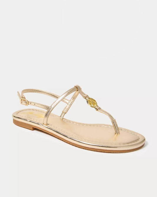 Delilah Logo Sandal - Gold Metallic