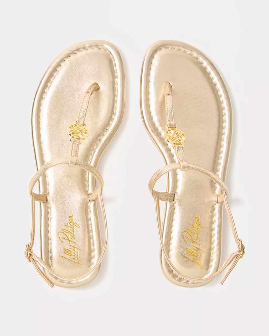 Delilah Logo Sandal - Gold Metallic