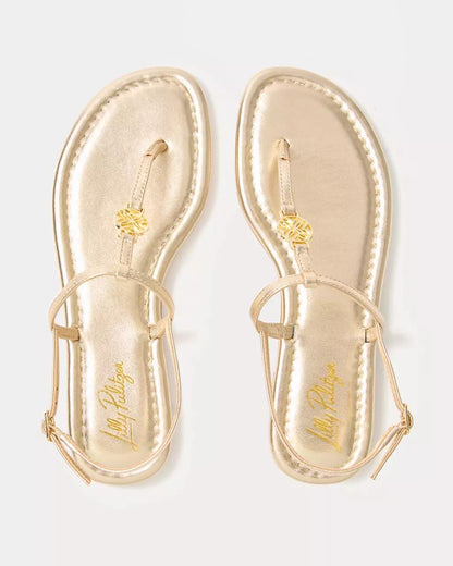Delilah Logo Sandal - Gold Metallic