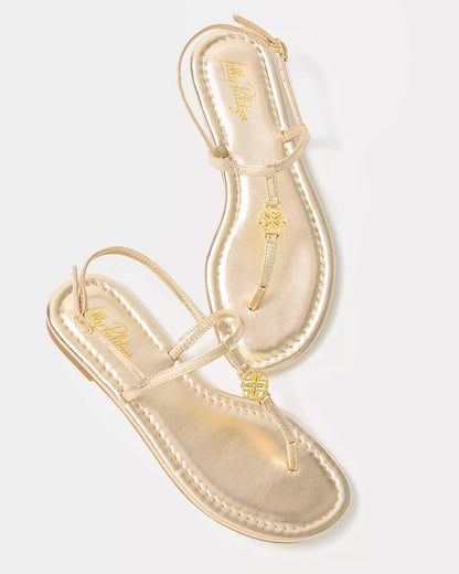 Delilah Logo Sandal - Gold Metallic