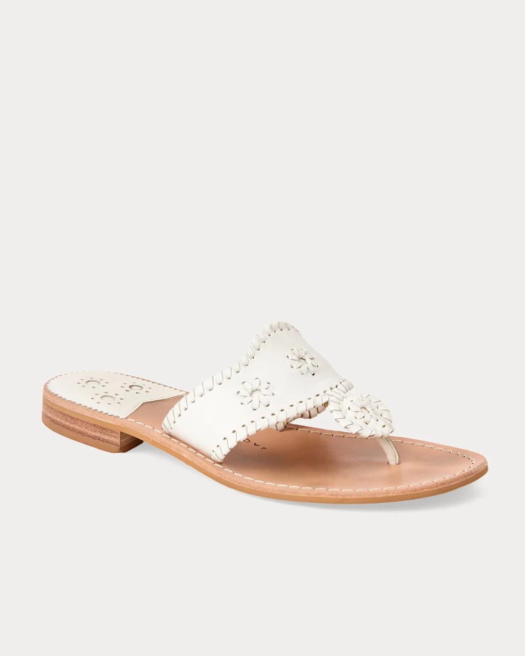 Jack Rogers Jacks Leather Flat Sandal - White