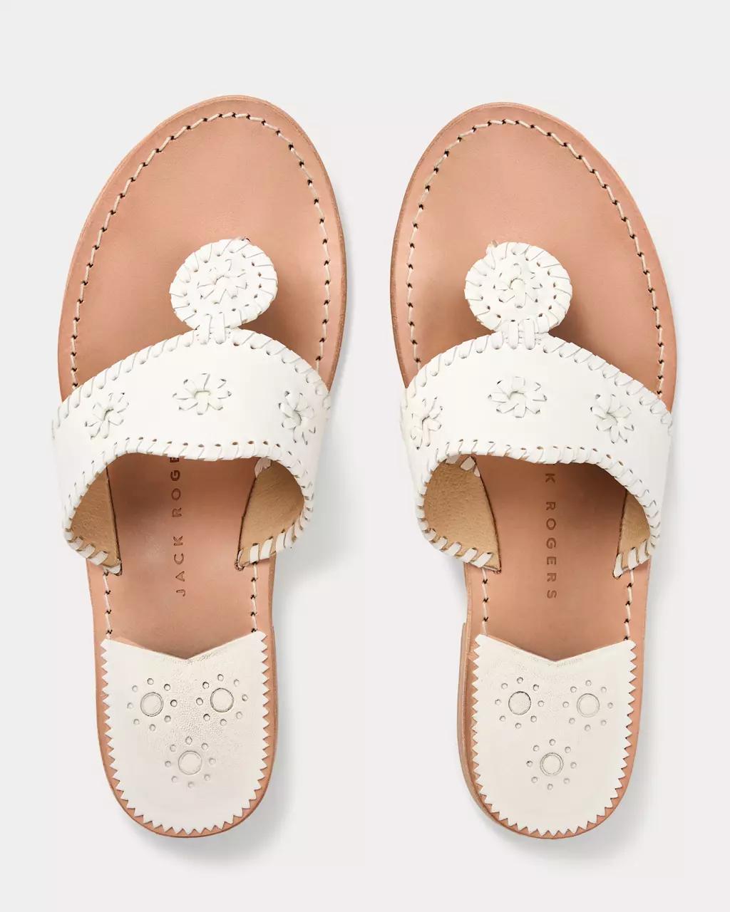 Jack Rogers Jacks Leather Flat Sandal - White