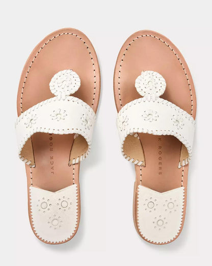 Jack Rogers Jacks Leather Flat Sandal - White