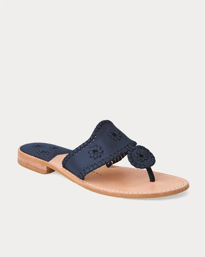 Jack Rogers Jacks Leather Flat Sandal - Navy