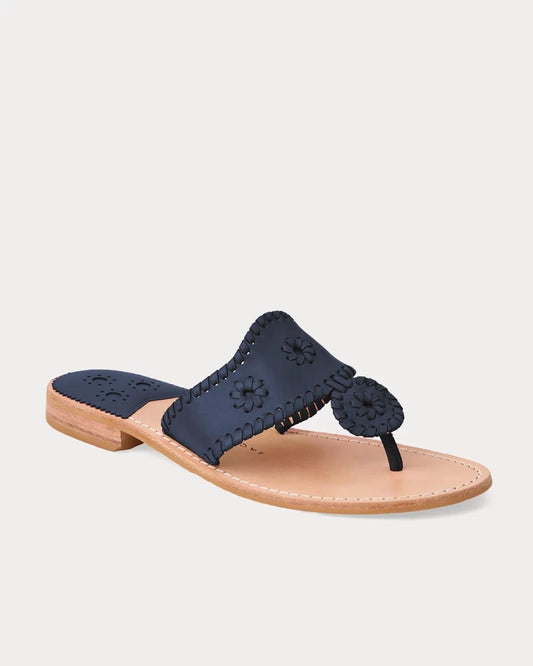 Jack Rogers Jacks Leather Flat Sandal - Navy
