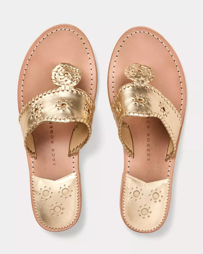 Jack Rogers Jacks Leather Flat Sandal - Platinum