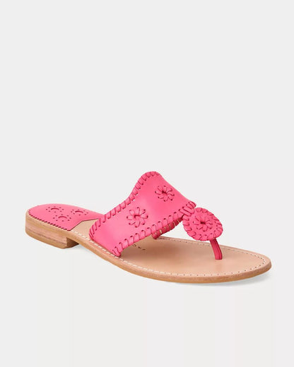Jack Rogers Jacks Leather Flat Sandal - Hot Pink