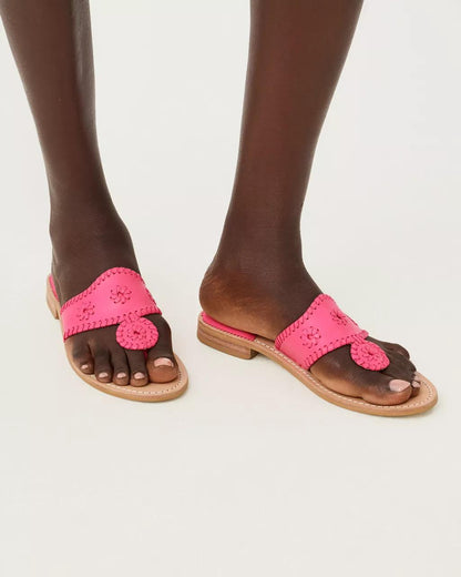 Jack Rogers Jacks Leather Flat Sandal - Hot Pink