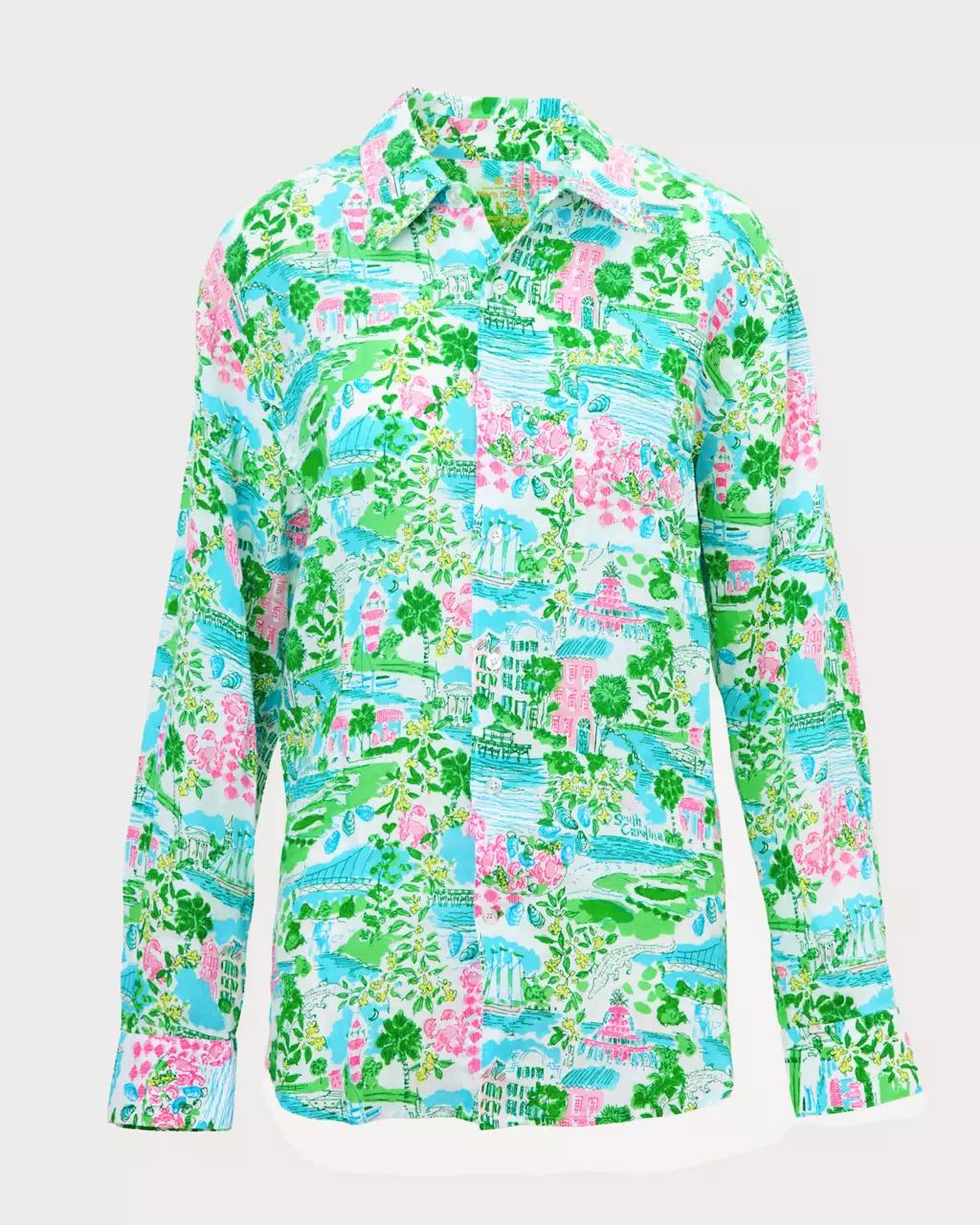 Men's Stuff Addison Button Down Linen Shirt - Multi
